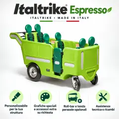 Carrozzino Elettrico Espresso 6 Posti Base Verde | ITALTRIKE - Carrozzine multiposto