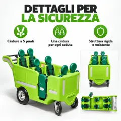 Carrozzino Elettrico Espresso 6 Posti Base Verde | ITALTRIKE - Carrozzine multiposto