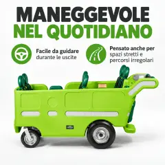 Carrozzino Elettrico Espresso 6 Posti Base Verde | ITALTRIKE - Carrozzine multiposto
