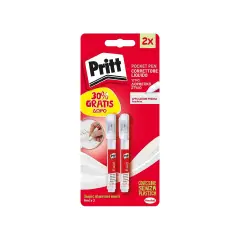 Correttore Pritt Pocket Pen Con Micropunta Metallica 8 Ml. Blister 2+2 Omaggio - Cancelleria varia