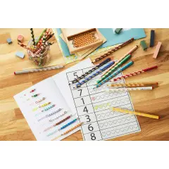 Pastelloni Easycolor per Destrimani – 12 Colori Inclusi Oro E Argento + Temperino - Pastelli