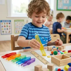 Pinzette per Motricità Fine – Set da 6 Colorate - Classificazione e matematica