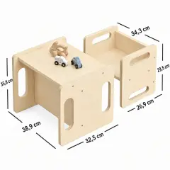 Set Tavolino e Sediolina in Legno per Bambini – Arredo per Asilo Nido e Scuola dell’Infanzia - Sedie in legno