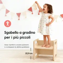 Set Tavolino e Sediolina in Legno per Bambini – Arredo per Asilo Nido e Scuola dell’Infanzia - Sedie in legno