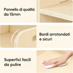 Set Tavolino e Sediolina in Legno per Bambini – Arredo per Asilo Nido e Scuola dell’Infanzia - Sedie in legno