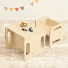 Set Tavolino e Sediolina in Legno per Bambini – Arredo per Asilo Nido e Scuola dell’Infanzia - Sedie in legno