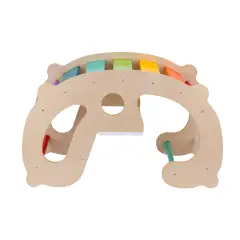 Panca a Dondolo 2-in-1 in Legno con Arrampicatoio, Dondopanca per Bambini - Primi giochi