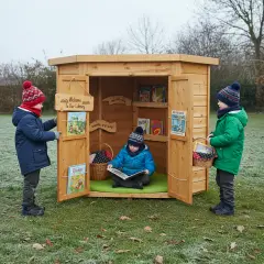 Rifugio dei Piccoli Lettori, Tana Biblioteca in Legno da Esterno - Palestrine