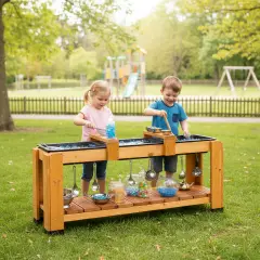 Tavolo per Esperienze Multisensoriali con Acqua e Sabbia, Legno per Esterni - Palestrine