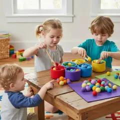 Rainbow Felt Bowls and Balls for Sensory Activities - Sensory Development