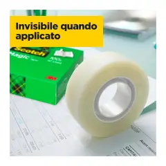 Nastro Adesivo Invisibile Scotch Magic Pz 6 19x33 - Nastri adesivi e colle