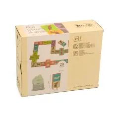 Domino in Legno Ecologico Animali, Gioco Educativo con 28 Tessere Colorate - Memory e Domino