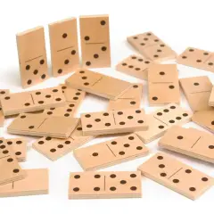 Domino Puzzle Animali e Quantità in Legno, 28 Tessere Doppia Faccia per Bambini - Memory e Domino