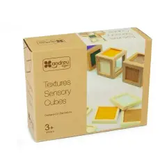 Cubi Sensoriali con Texture - 4 Cubi + 12 Sagome - Sviluppo sensoriale