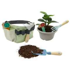 Set 3 Attrezzi da Giardinaggio in Legno e Metallo per Bambini - Cintura Inclusa! - Giardinaggio