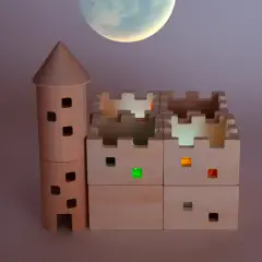 Castello Traslucente in Legno – 19 Pezzi - Costruzioni in legno