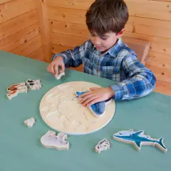 Puzzle Dimensioni degli Animali, Gioco Educativo in legno con Immagini Reali - Incastri e puzzle in legno