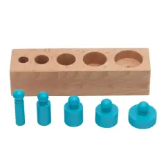 Cilindri Volumetrici in Legno, Gioco Educativo Montessori Ordinamento per Dimensioni - leggere scrivere contare racco