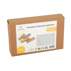 Cilindri Volumetrici in Legno, Gioco Educativo Montessori Ordinamento per Dimensioni - leggere scrivere contare racco