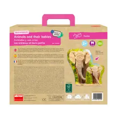 Maxi Puzzle in Cartone Animali 10 Mamme e Cuccioli, Gioco Educativo per bambini 2-5 Anni - Puzzle in cartone