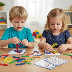 Costruzioni Lettere e Numeri Traslucenti – 180 Pezzi + 28 Schede Didattiche - Costruzioni in plastica