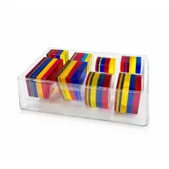 Blocchi Logici Traslucidi – 48 Pezzi in 4 Forme, 4 Colori, 2 Dimensioni e 2 Spessori - Classificazione e matematica