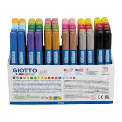 Pennarello Doppia Punta Giotto Turbo Pro, Schoolpack 72 Pezzi Assortiti in 18 Colori - Pennarelli