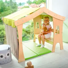 Angolo Gioco Casetta degli Elfi, Gioco in Legno da Interni Per La Scuola Dell'Infanzia - Rifugi e tane