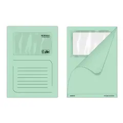 Cartella 3 Lembi Con Finestra Verde 50 pz - Archiviazione