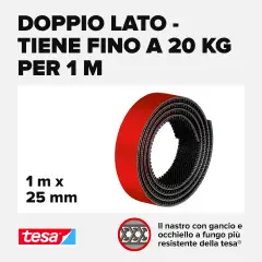 Velcro Autoadesivo Ultra Power Lock Mm. 25x1 Mt. - Nastri adesivi e colle