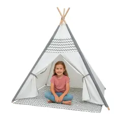 Tenda Gioco degli Indiani per Bambini con Tappetino Interno, 120x120x150 cm - Rifugi e tane