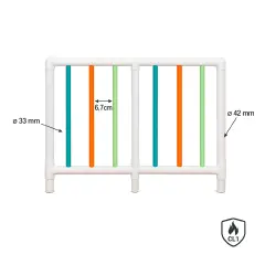 Copritermosifone Baby Arcobaleno, Protezione termosifoni per asili e scuole, Ignifugo e Certificato - Copritermo