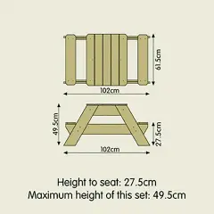 Tavolo Multifunzione Picnic E Sabbiera 2in1 In Legno Fsc - Giochi acqua e sabbia