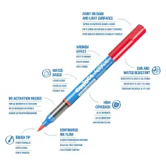 Carioca Paint Marker Acrilici - Pennarelli Punta A Pennello 10 Colori - Pennelli e accessori