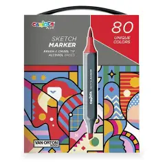 Carioca Plus Sketch Marker Marcatori A Doppia Punta 80 Colori In Box Rigido - Pennarelli