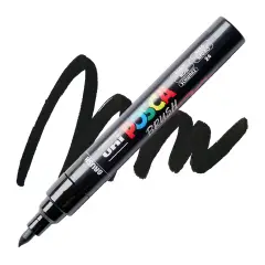 Pennarello Uni Posca - Punta Brush 1-4 mm - Nero - Pennarelli