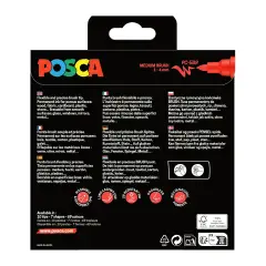 Pennarello Uni Posca - Punta Brush 1-4 mm - Confezione 8 Colori - Pennarelli