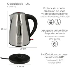 Bollitore Acqua 2200w 1,7 Litri - regalo e gadget valigeria