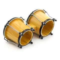 Bongos Accordabili in Legno e Pelle Naturale. Ideali per Ritmo e Laboratori Musicali per Bambini - Educazione musicale