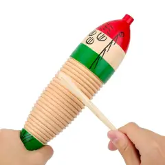 Guiro in Legno con Battente, Strumento Musicale 21 cm per Bambini - Educazione musicale