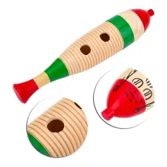 Guiro in Legno con Battente, Strumento Musicale 21 cm per Bambini - Educazione musicale