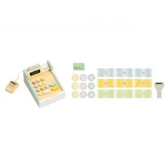Registratore di Cassa con Accessori, Gioco Simbolico Educativo in Legno - Alimenti, mercatini, stoviglie