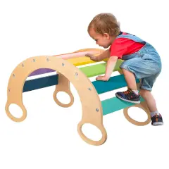 Arco Dondolo Arcobaleno Montessori in Legno - Primi giochi
