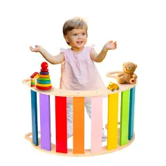 Arco Dondolo Arcobaleno Montessori in Legno - Primi giochi