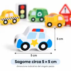 Veicoli da Infilare in Legno Montessori - Motricità Fine - Motricità fine