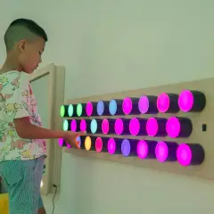 Pannello Sensoriale con Cilindri Luminosi Rotanti: Stimolazione Visiva e Motoria - Sviluppo sensoriale