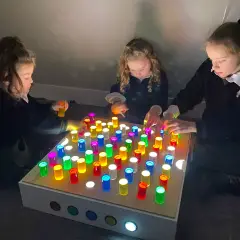 Pannello Sensoriale con Cilindri Traslucenti per Tavolo Luminoso - Sviluppo sensoriale