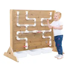 Pannello dei Travasi e Pista d'Acqua in Legno, Stazione Sperimentale Outdoor per Bambini - Sviluppo sensoriale