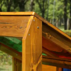 Casetta Arcobaleno con Vetri Colorati in Legno per Esterni, Certificata EN 1176 - Palestrine