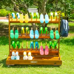 Carrello Porta Stivali Outdoor: Mobile in Legno per 30 Paia – Per Asili e Scuole** - Giardinaggio